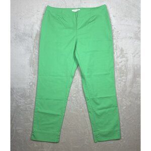 Ellen Tracy Green Slim Fit Pants Size 10 Cotton/Spandex Blend
